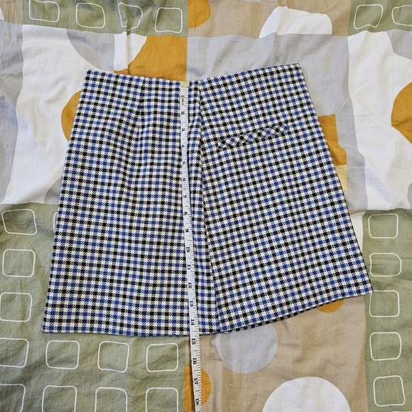 ZARA blue and white check gingham print skirt - Picture 2 of 5